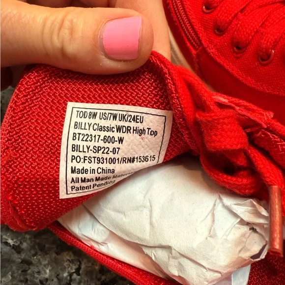 Billy adaptive Red High-Top Toddler Sneakers - Picture 7 of 7